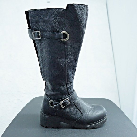 Harley-Davidson Shoes - Harley Davidson Motorcycle Boot Women's 6 Black Full Zip High Top Leather Upper